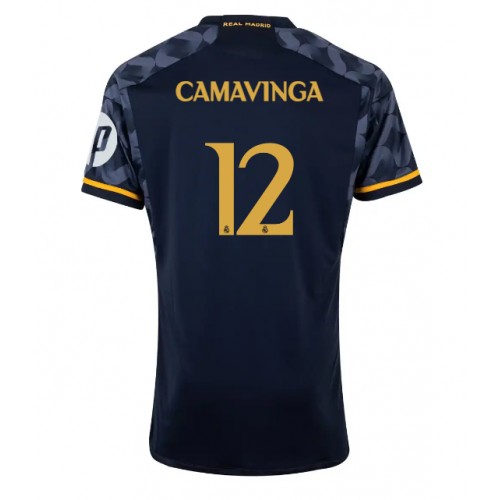 Real Madrid Eduardo Camavinga #12 Gostujuci Dres 2023-24 Kratak Rukav